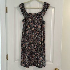 Loft Floral Flutter Sleeve Dress